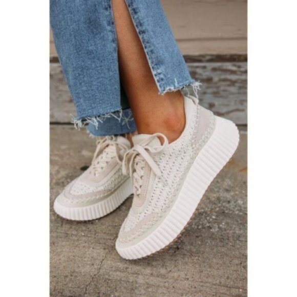 DOLCE VITA Dannis Sneaker in Ivory Woven Size US 9 - Picture 1 of 14